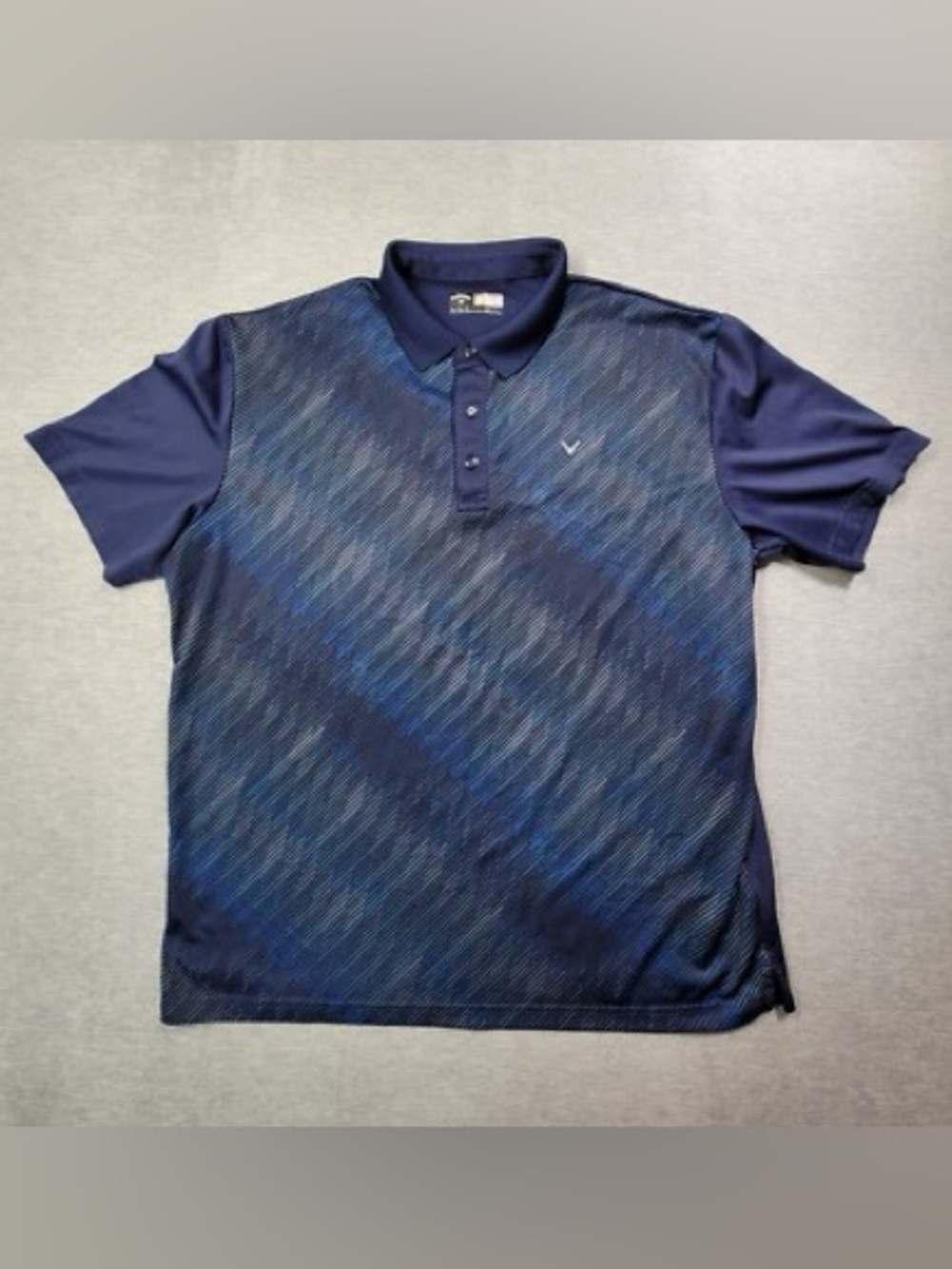 Callaway Men's Blue Diagonal Pattern Opti-Dri Golf Polo XXL